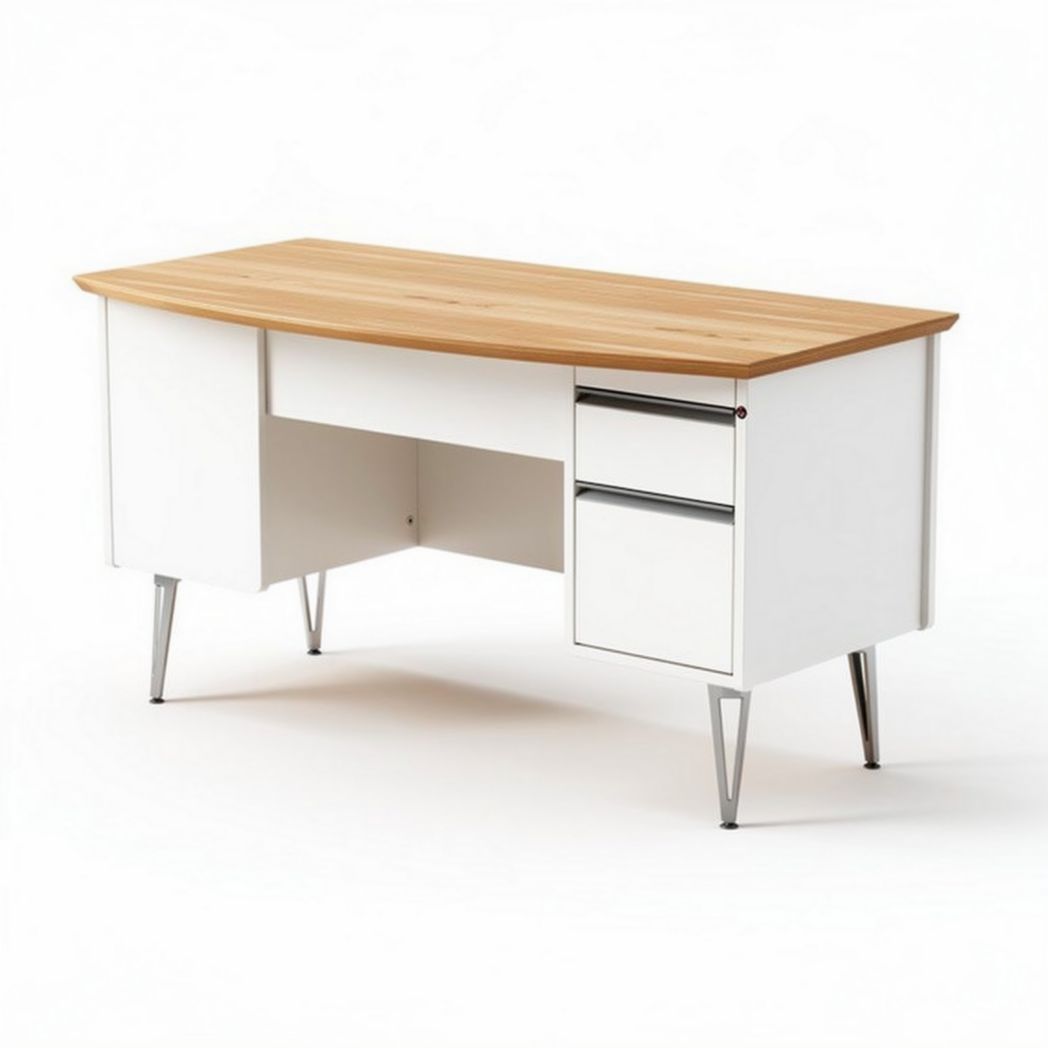 Escrivaninha moderna em madeira e MDF com dimensões 160 x 80 x 75cm